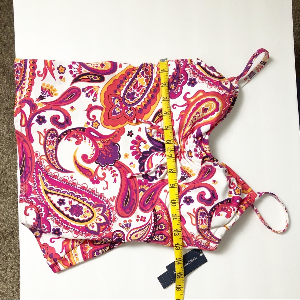 Lands End Pink Paisley Tankini Swim Top SZ… - Picture 7 of 10